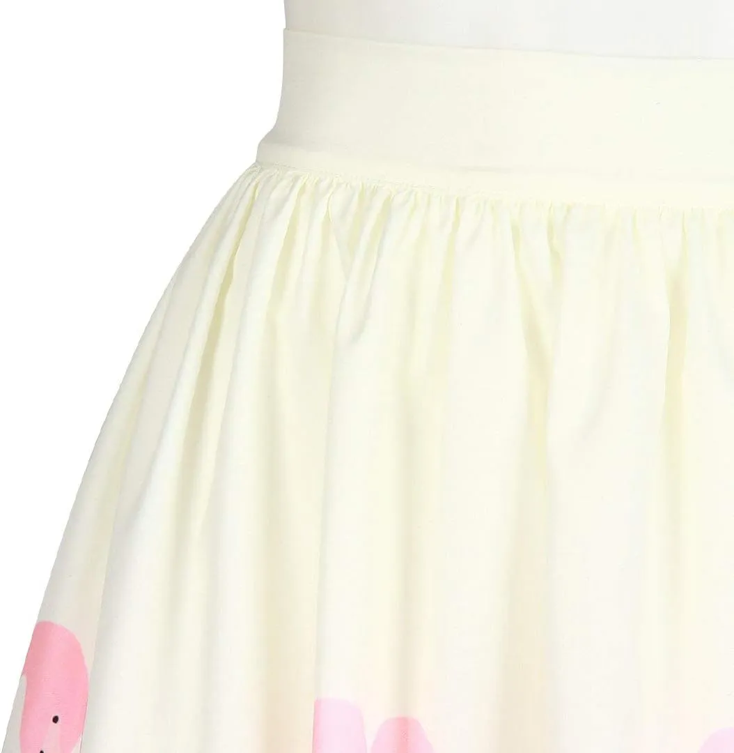 Women's Digital Print High Waisted A-Line Pleated Vintage Midi Skirts