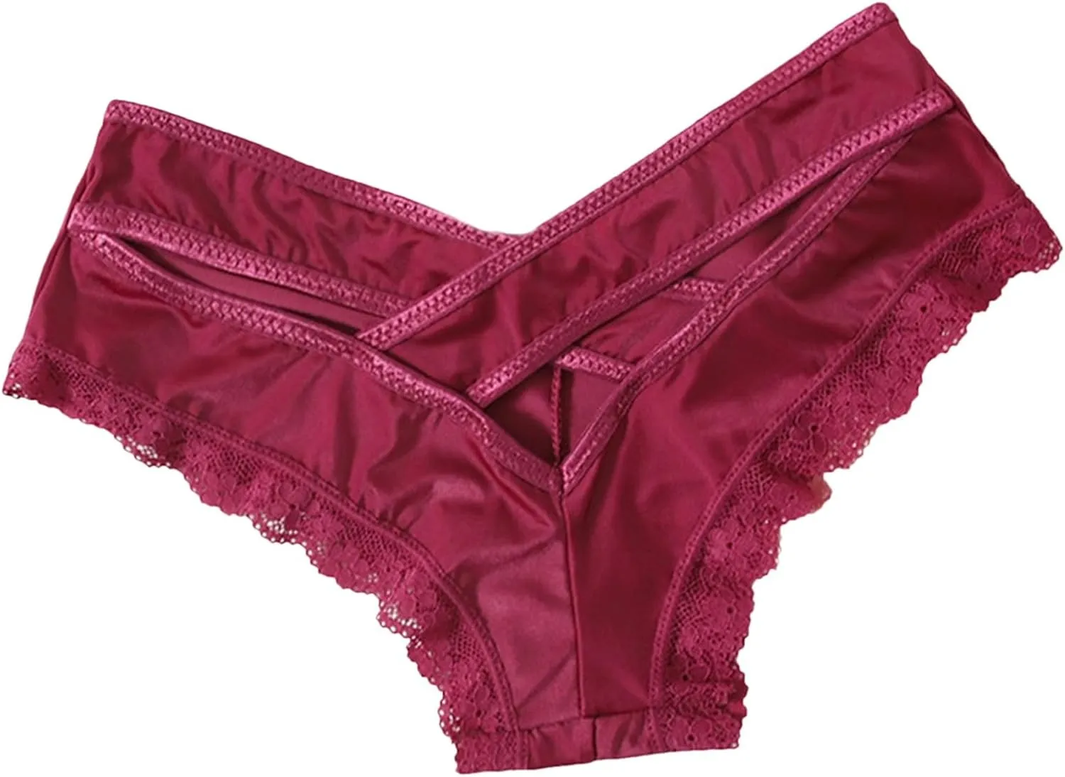 Women's Ice Silk Underwear Thongs Funny Panties Bikini Panties Lace Low Rise Sexy Briefs Stretch Underpants Soft Cute