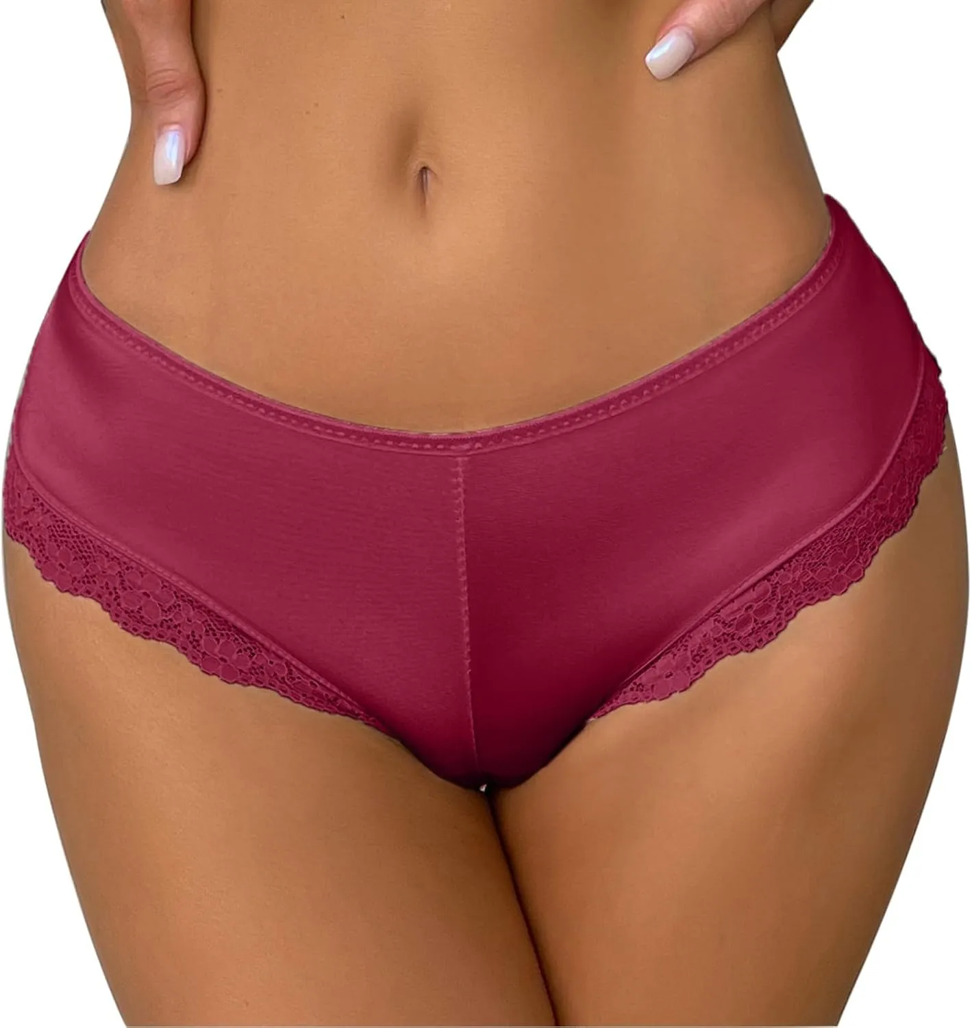 Women's Ice Silk Underwear Thongs Funny Panties Bikini Panties Lace Low Rise Sexy Briefs Stretch Underpants Soft Cute