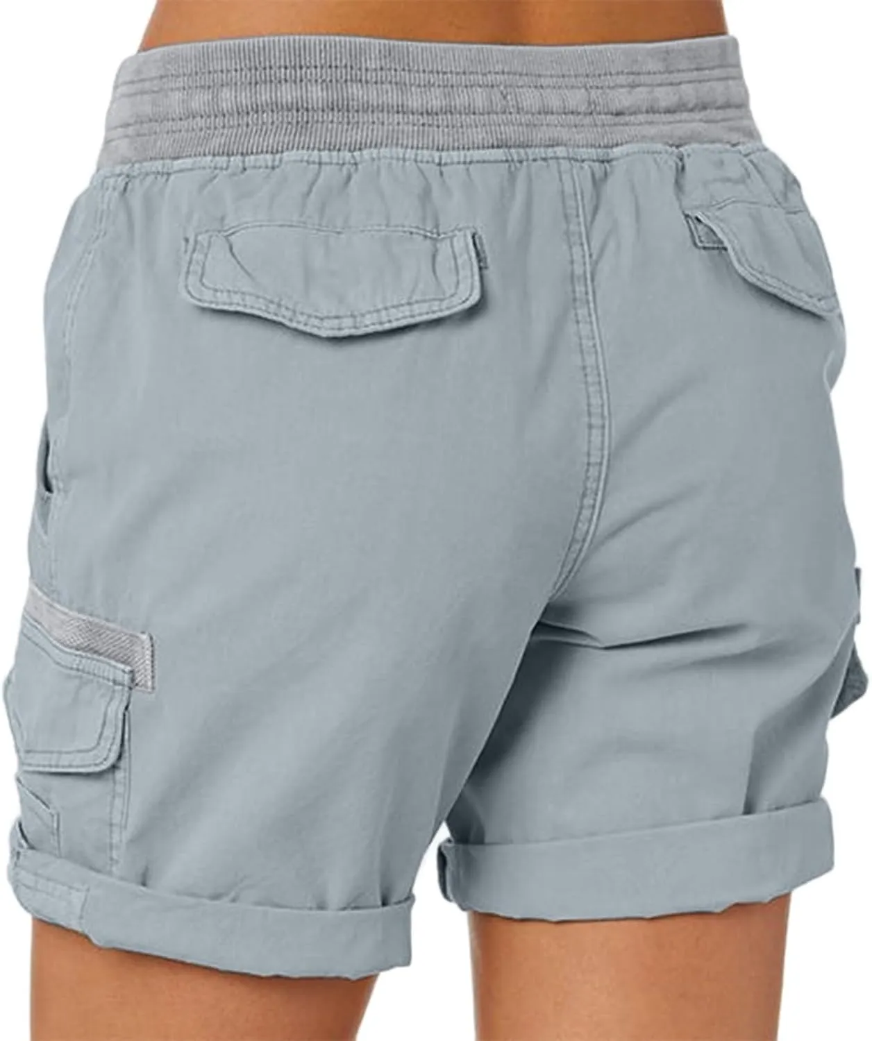 Women's Jean Shorts High Waisted Cargo Shorts Stretchy Bermuda Shorts Hot Short Pocketed Elastic Waist Long Shorts