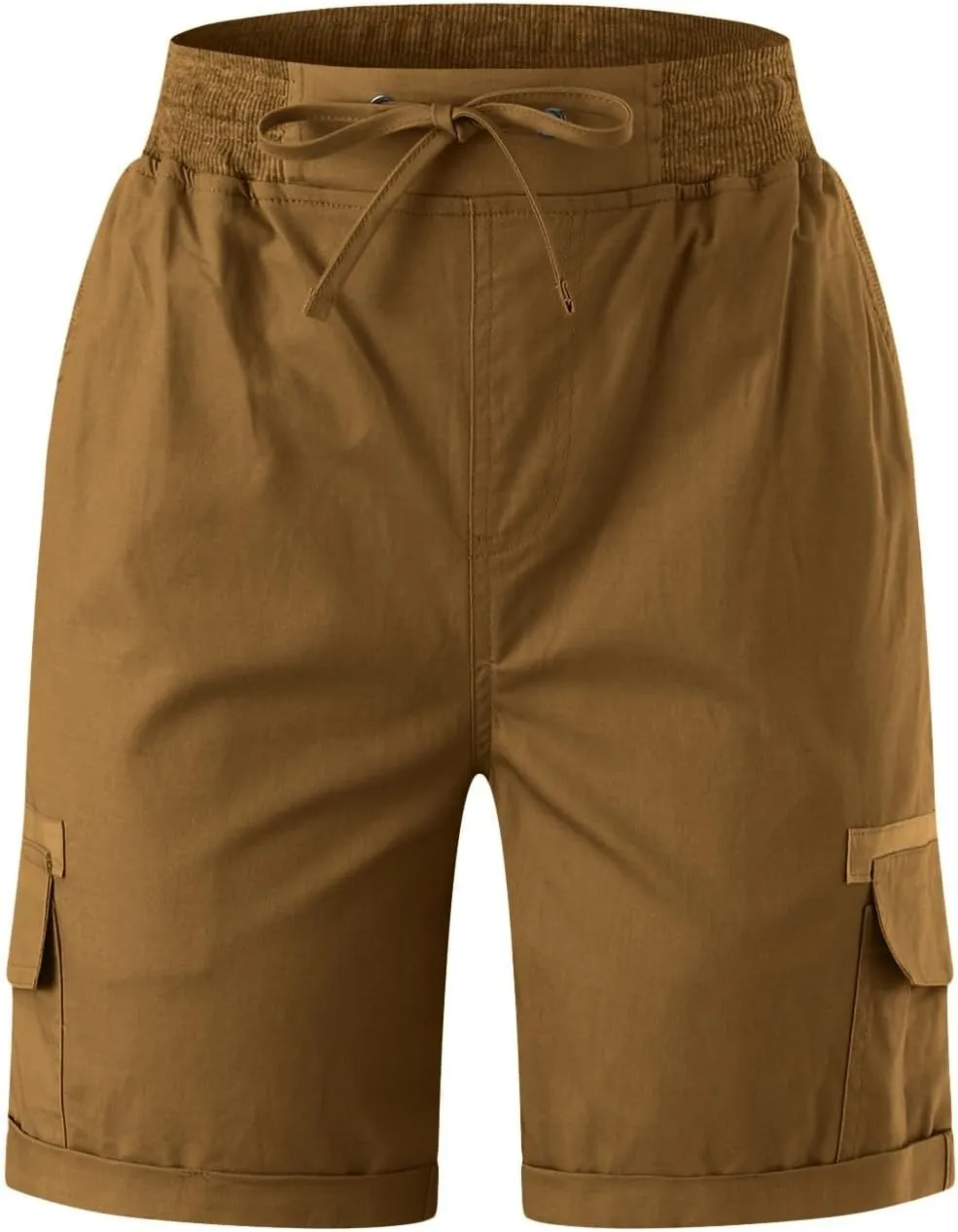 Women's Jean Shorts High Waisted Cargo Shorts Stretchy Bermuda Shorts Hot Short Pocketed Elastic Waist Long Shorts