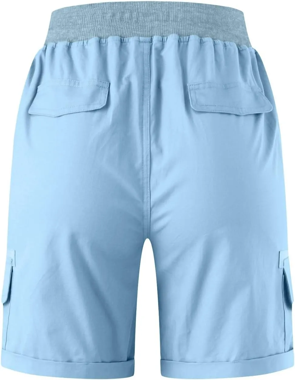 Women's Jean Shorts High Waisted Cargo Shorts Stretchy Bermuda Shorts Hot Short Pocketed Elastic Waist Long Shorts