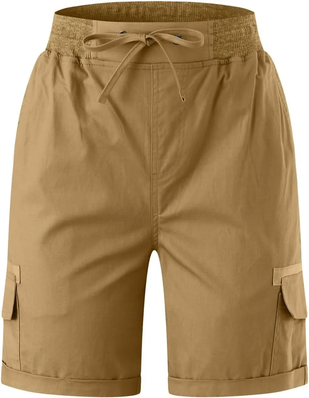 Women's Jean Shorts High Waisted Cargo Shorts Stretchy Bermuda Shorts Hot Short Pocketed Elastic Waist Long Shorts