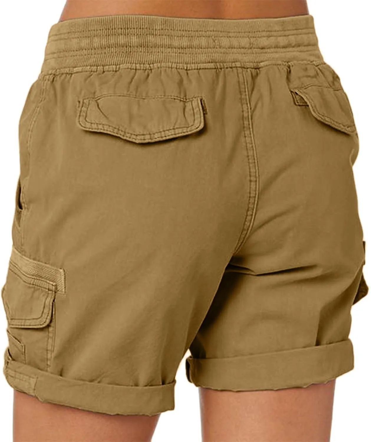 Women's Jean Shorts High Waisted Cargo Shorts Stretchy Bermuda Shorts Hot Short Pocketed Elastic Waist Long Shorts