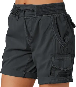 Women's Jean Shorts High Waisted Cargo Shorts Stretchy Bermuda Shorts Hot Short Pocketed Elastic Waist Long Shorts