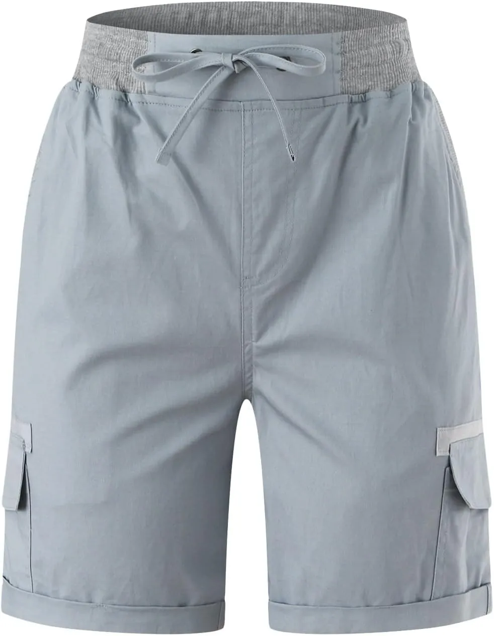 Women's Jean Shorts High Waisted Cargo Shorts Stretchy Bermuda Shorts Hot Short Pocketed Elastic Waist Long Shorts