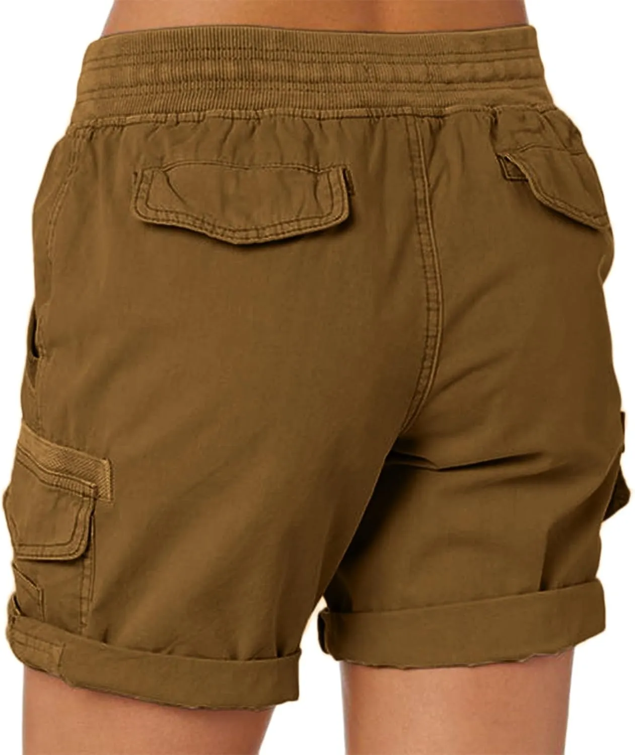 Women's Jean Shorts High Waisted Cargo Shorts Stretchy Bermuda Shorts Hot Short Pocketed Elastic Waist Long Shorts