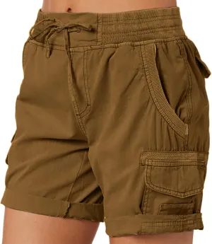 Women's Jean Shorts High Waisted Cargo Shorts Stretchy Bermuda Shorts Hot Short Pocketed Elastic Waist Long Shorts