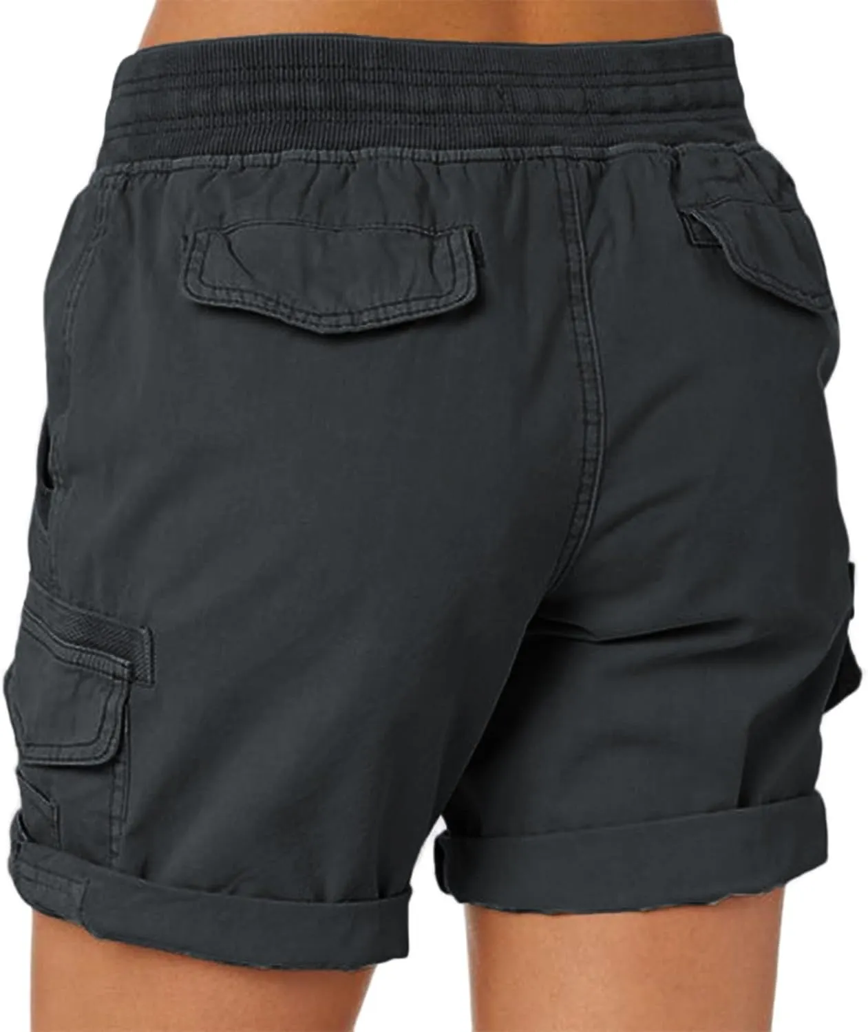 Women's Jean Shorts High Waisted Cargo Shorts Stretchy Bermuda Shorts Hot Short Pocketed Elastic Waist Long Shorts