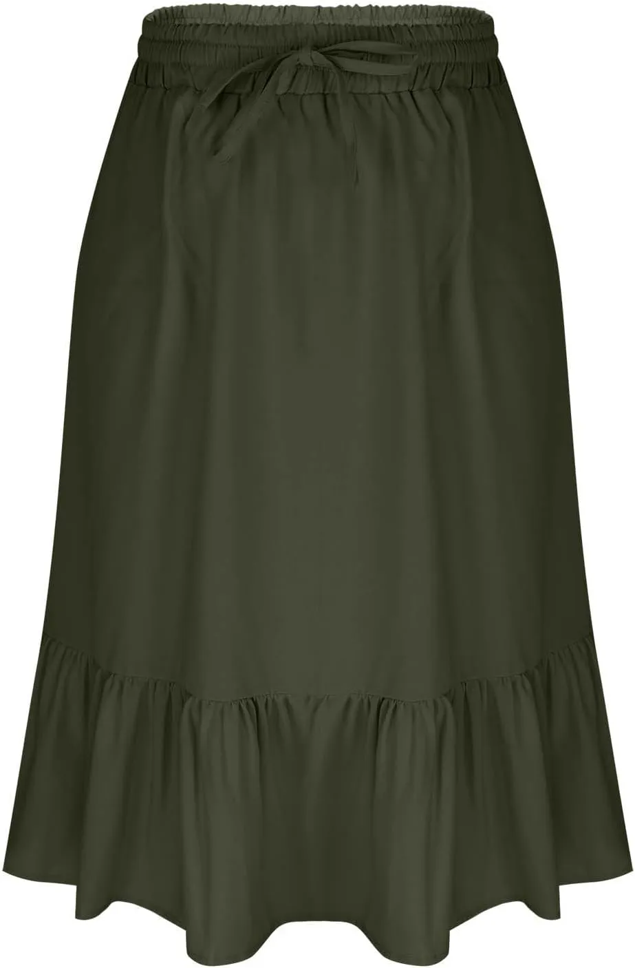 Women's Maxi Skirts Beach Elastic Waist Drawstring Tiered Flowy Chiffon Skirts Bohemian Vacation Layered Tulle Skirt