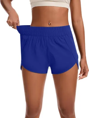Womens Running Shorts Elastic High Waisted Shorts Quick Dry Athletic Shorts Pants