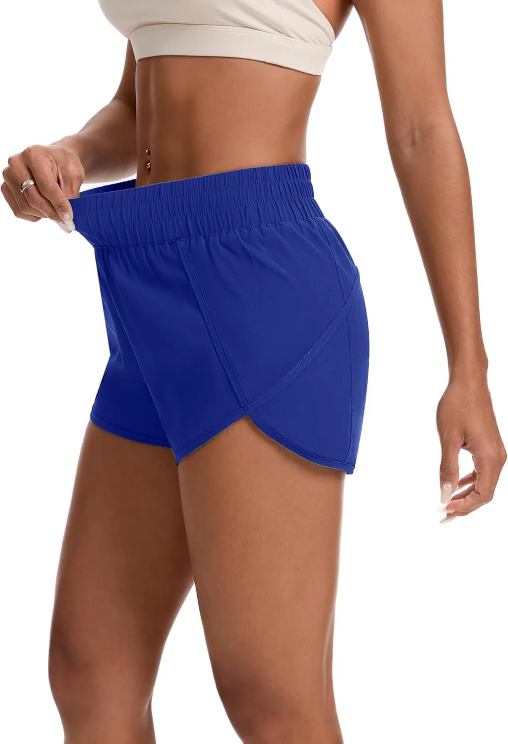 Womens Running Shorts Elastic High Waisted Shorts Quick Dry Athletic Shorts Pants