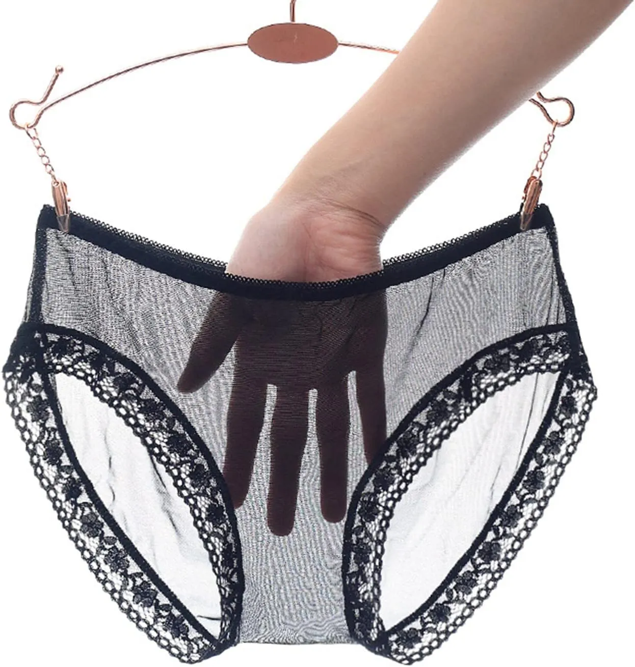 Womens Seamless Underwear Ice Silk Sexy Panties Tangas Thongs Low Rise Comfor Briefs Breathable Underpants Lace Clear