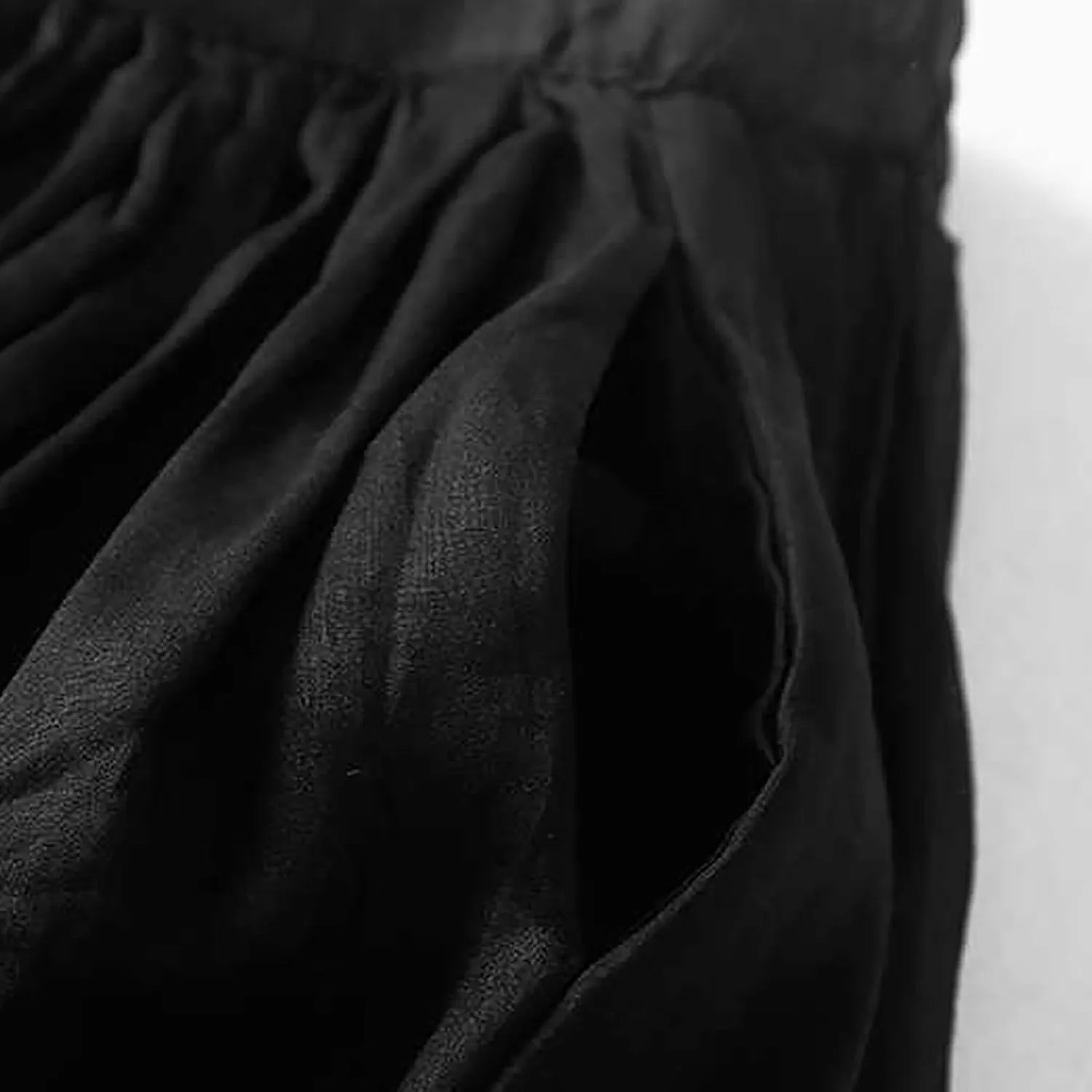Women's Summer Cotton Linen Skirts Casual Tie Waist A-Line Long Flowy Skirt with Pockets Soft Lightweight Beach Skirt