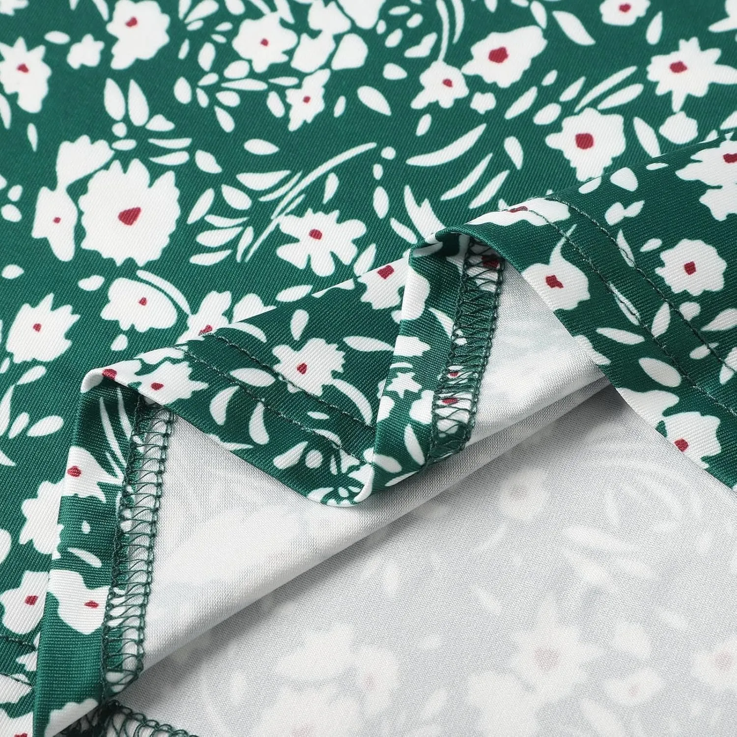 Womens Sundress Summer Casual Floral Short Sleeve Wrap V Neck A-Line Midi Dress Vacation Beach Dresses