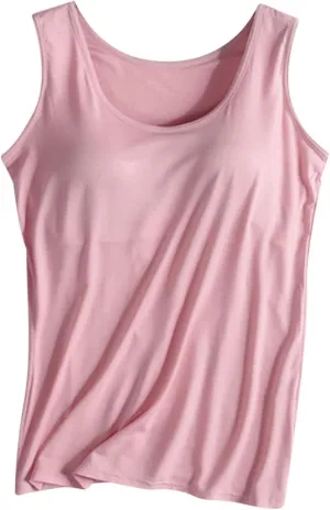 Womens Tank Tops with Built in Bra Shelf Bras Workout Camisole Casual Modal Undershirt Sexy Sleeveless Tanks Yoga Tops
