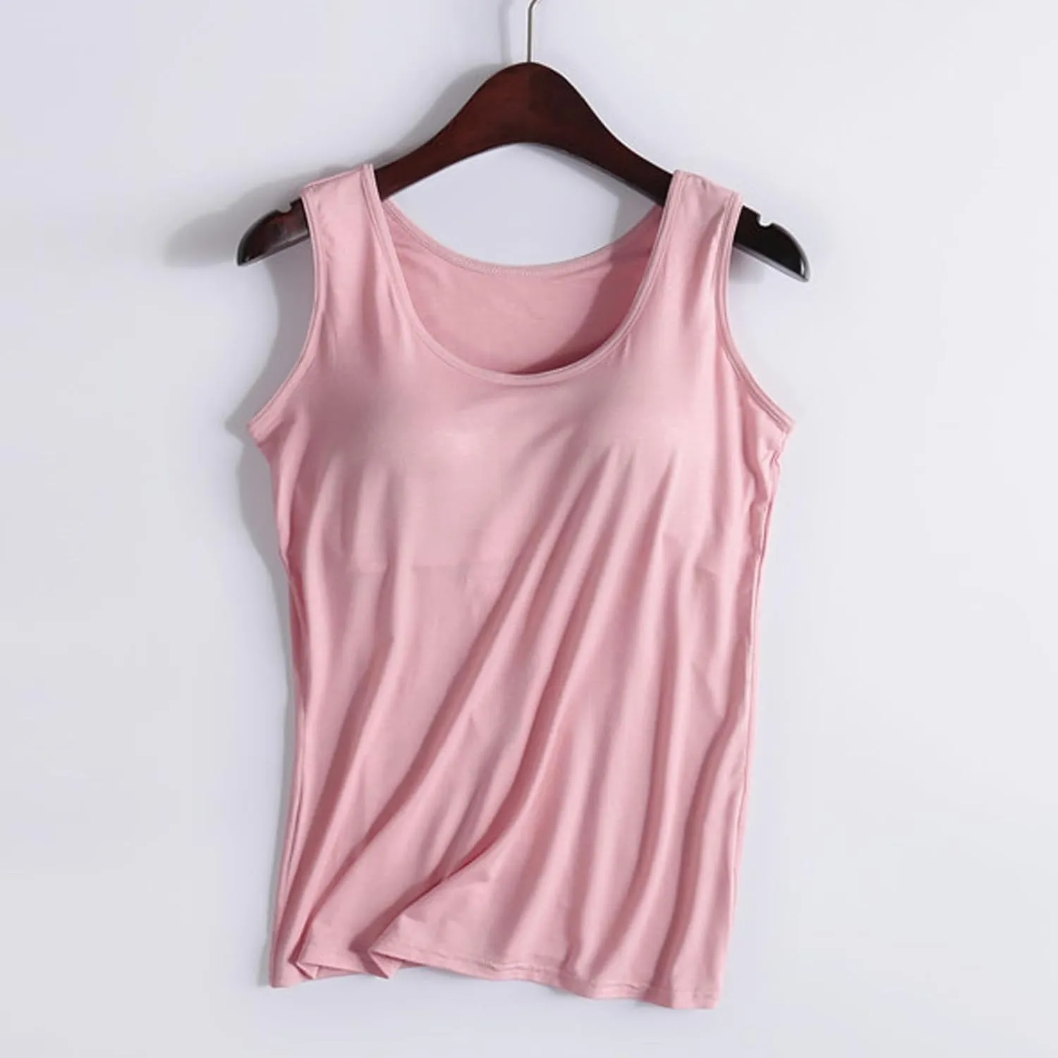 Womens Tank Tops with Built in Bra Shelf Bras Workout Camisole Casual Modal Undershirt Sexy Sleeveless Tanks Yoga Tops