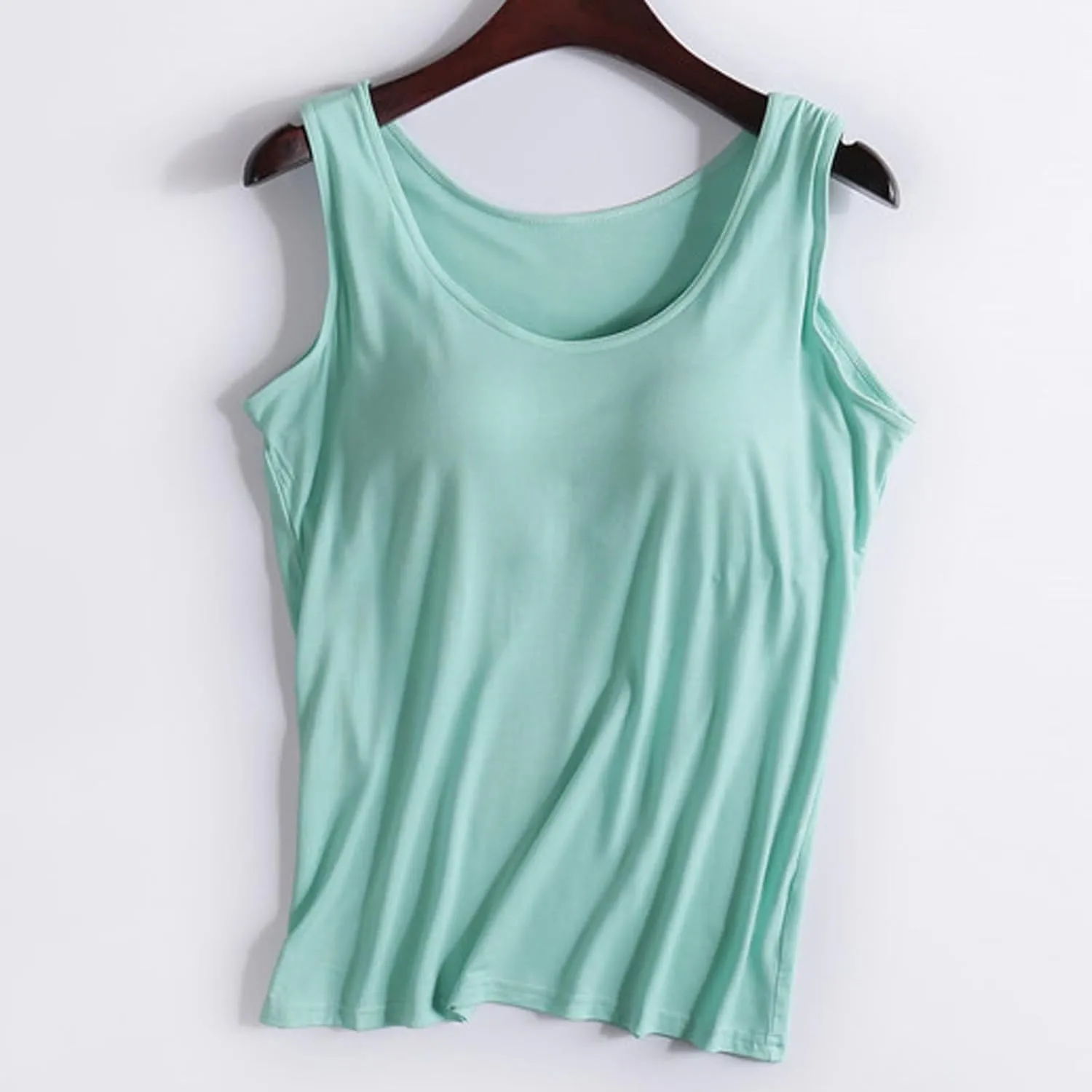 Womens Tank Tops with Built in Bra Shelf Bras Workout Camisole Casual Modal Undershirt Sexy Sleeveless Tanks Yoga Tops