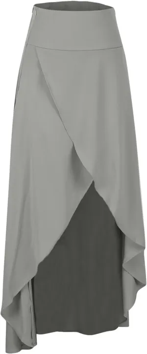 Womens Wrap Skirt Flowy High Low Maxi Skirts 2024 Fashion with Slit Ruffle Skirts Funky Fun Casual Skirts