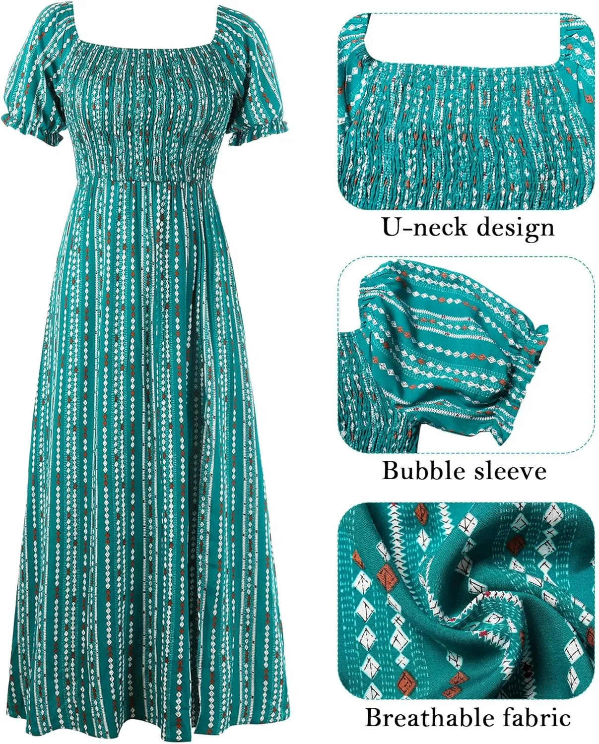 Wrap Dress Women Summer Bohemian Off Shoulder Floral Print Ruffle Vintage Flowy Dress Long Boho Beach Midi Dress