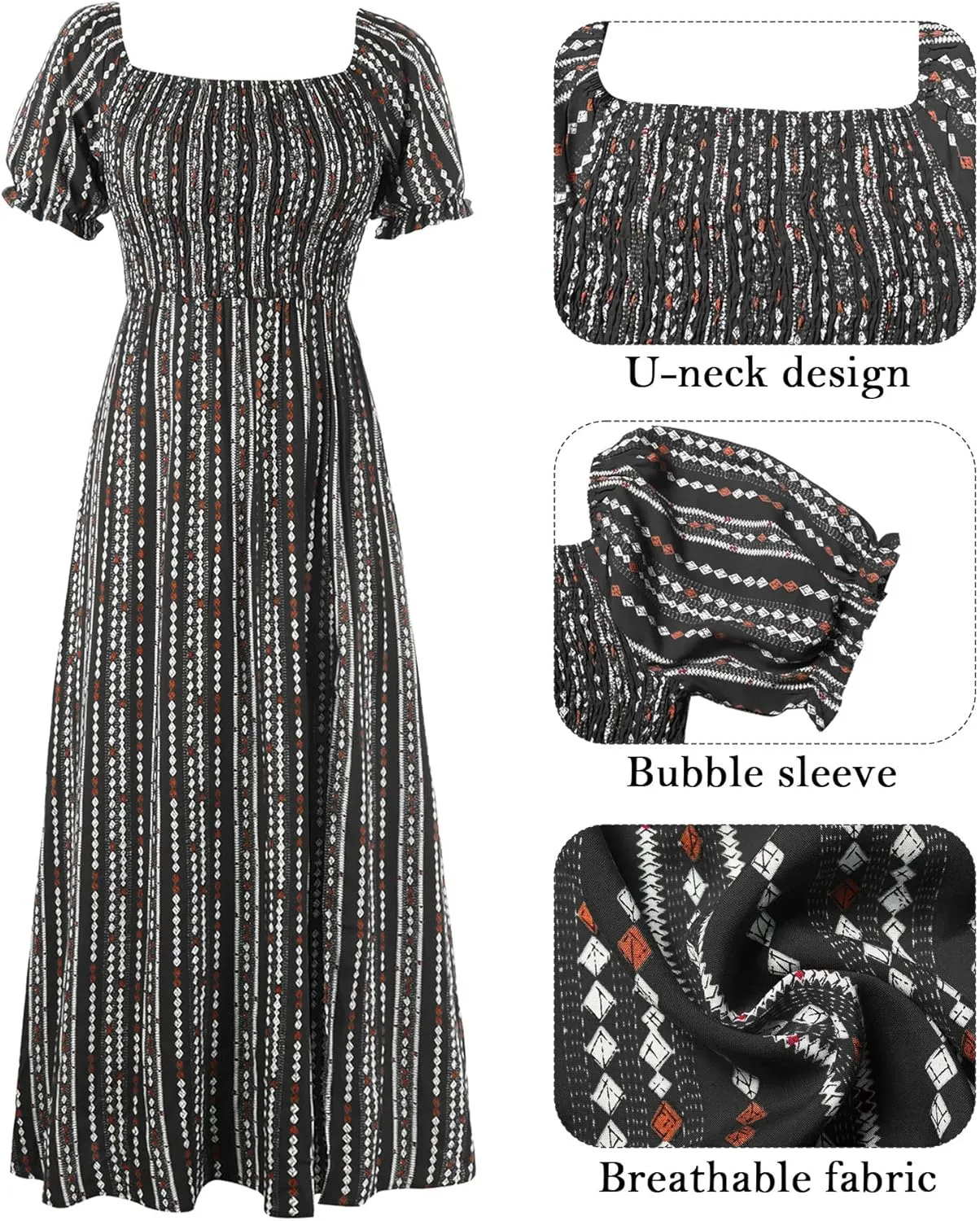 Wrap Dress Women Summer Bohemian Off Shoulder Floral Print Ruffle Vintage Flowy Dress Long Boho Beach Midi Dress