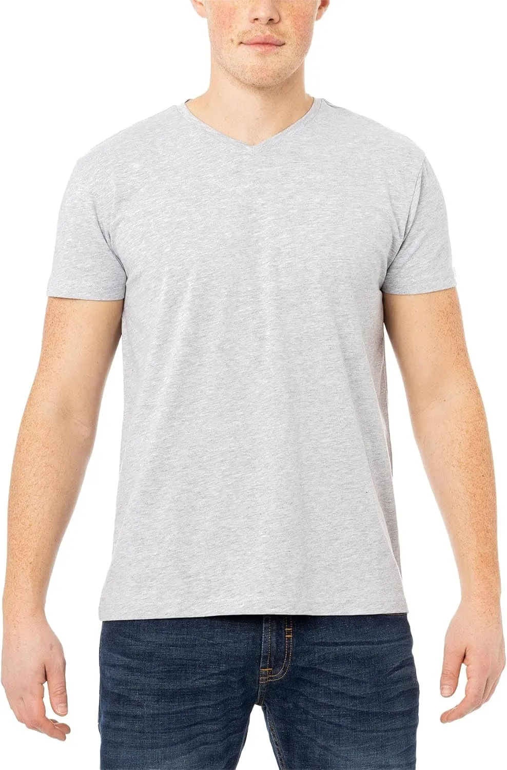 X RAY Men's V-Neck T-Shirts, Soft Cotton Short Sleeve Casual Slim Fit V Neck T Shirts for Men