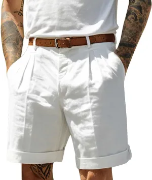 Ymosrh Men's Casual Chino Shorts Pleated Front Short Casual Lightweight Summer Golf Shorts Mens Pants, S-3XL